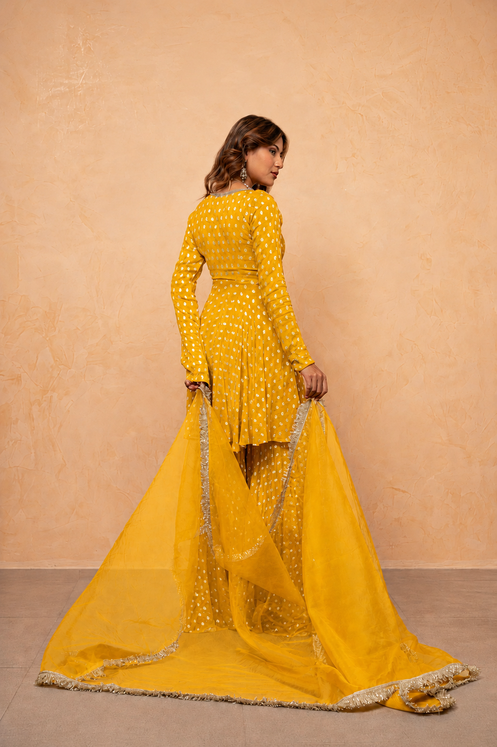 PANKHURI YELLOW SHARARA SET
