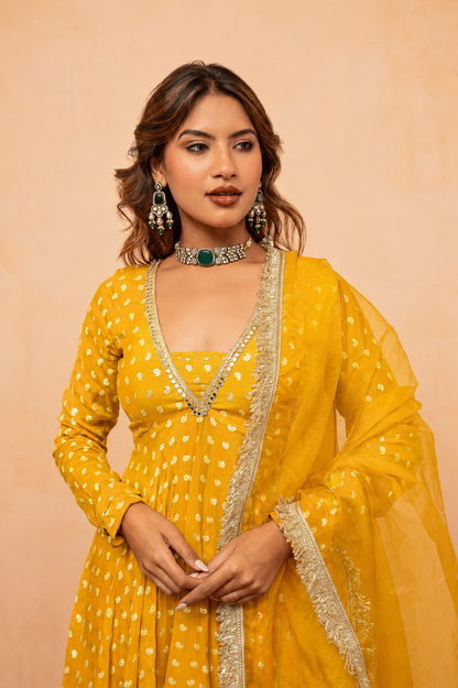 PANKHURI YELLOW SHARARA SET
