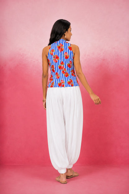 ALVIE BLUE STRIPE BALLOON COORD SET