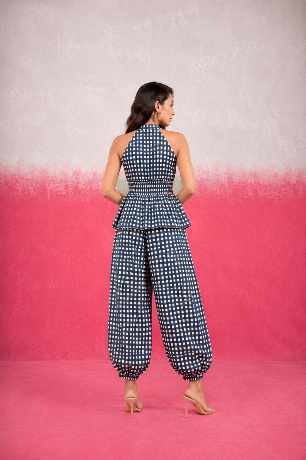 SMAYRA GINGHAM BLUE COORD SET