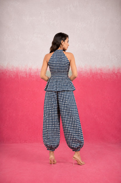 SMAYRA GINGHAM BLUE COORD SET