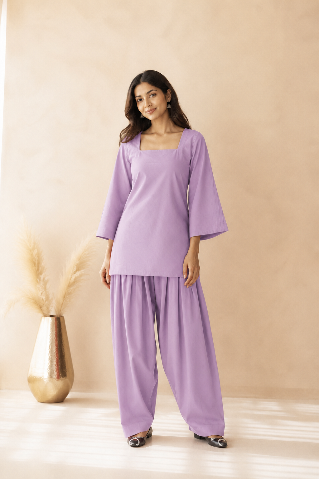 ABEERA LAVENDER FARSHI SET