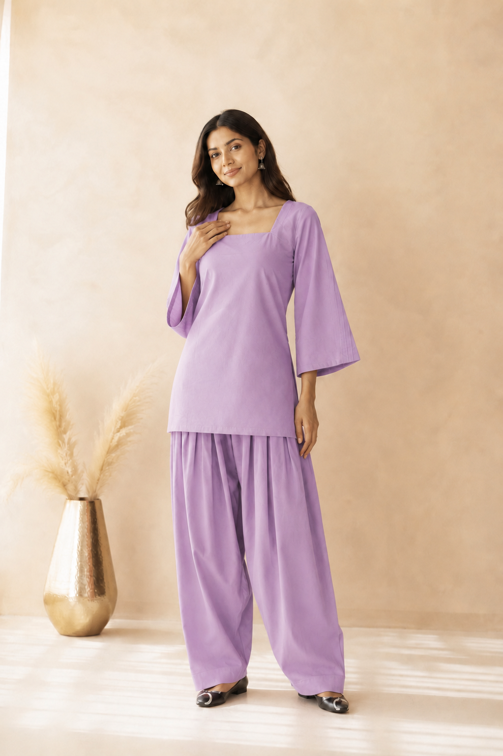 ABEERA LAVENDER FARSHI SET
