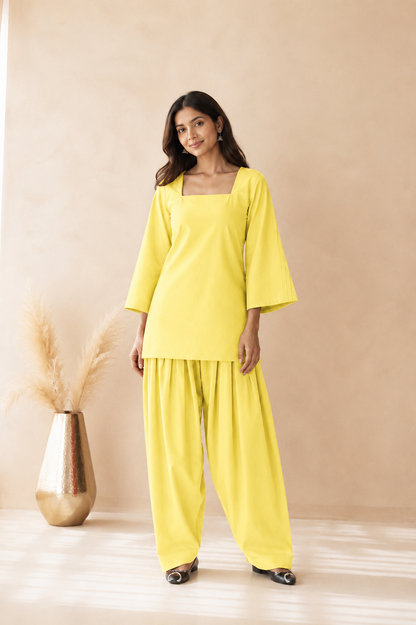 ARISHA YELLOW FARSHI SET