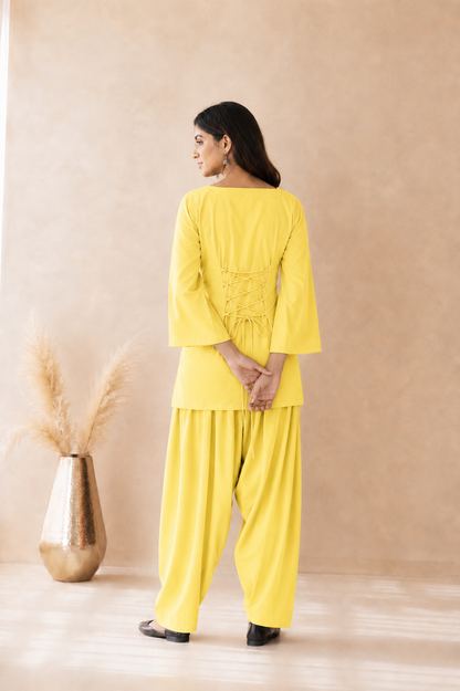 ARISHA YELLOW FARSHI SET