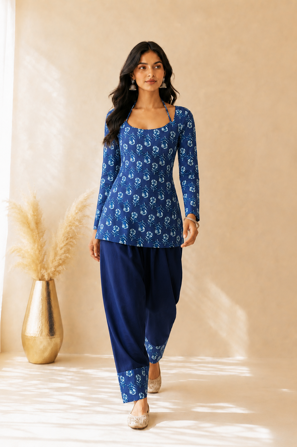 NAIMA COTTON PRINTED FARSHI SET
