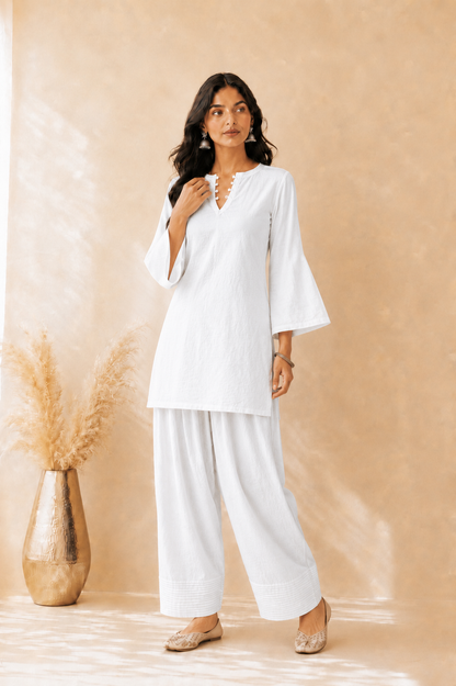 MEHZARA WHITE FARSHI SET