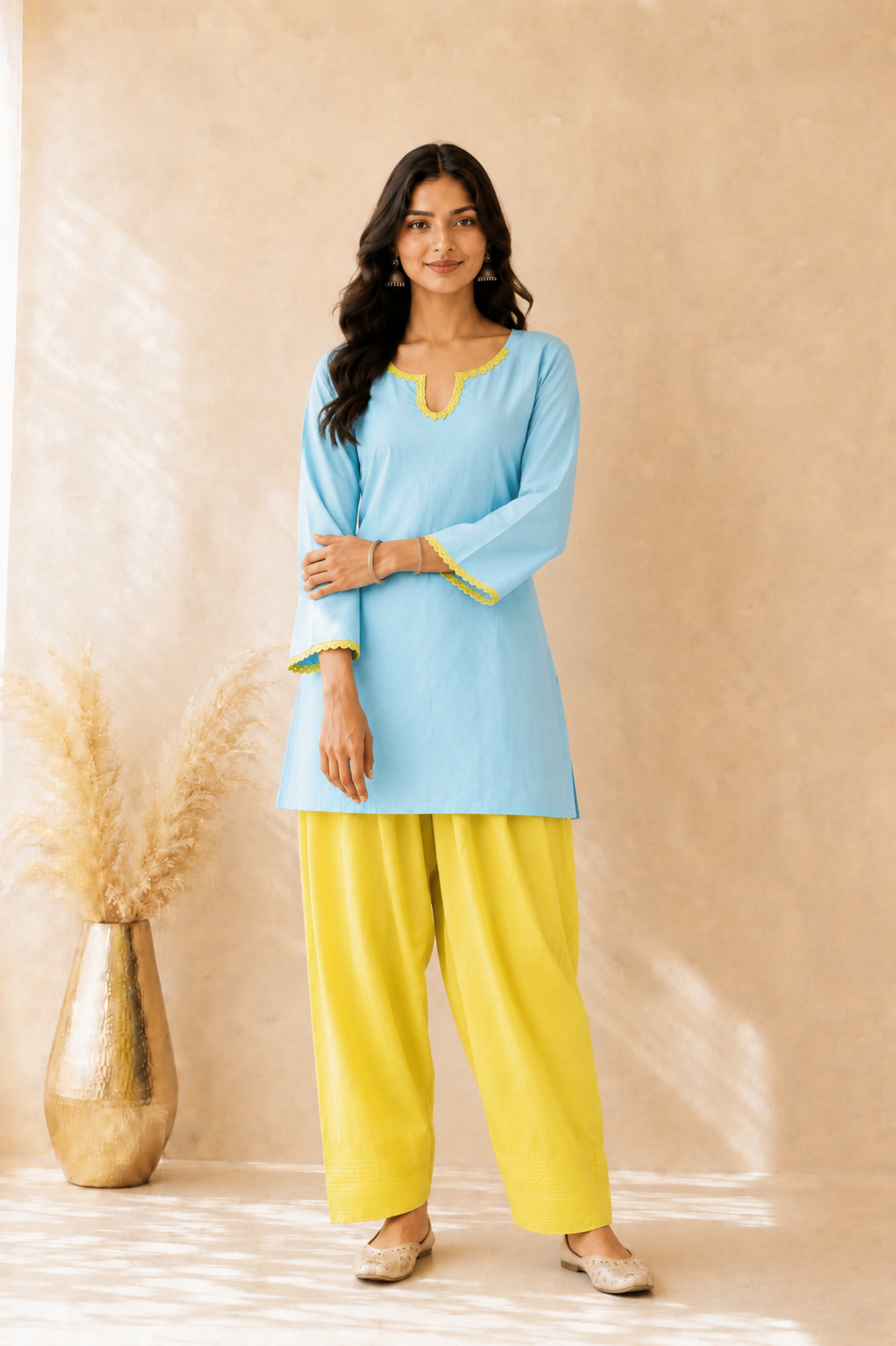 GHAZAL POWDER BLUE FARSHI SET