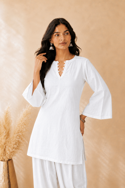 MEHZARA WHITE FARSHI SET