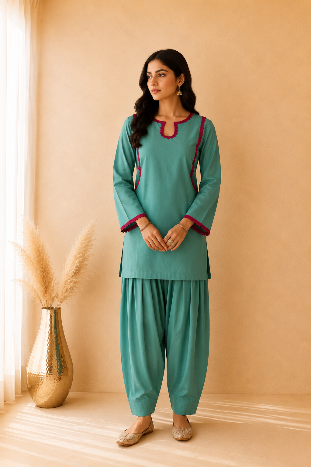SEHRISH SAGE GREEN FARSHI SET
