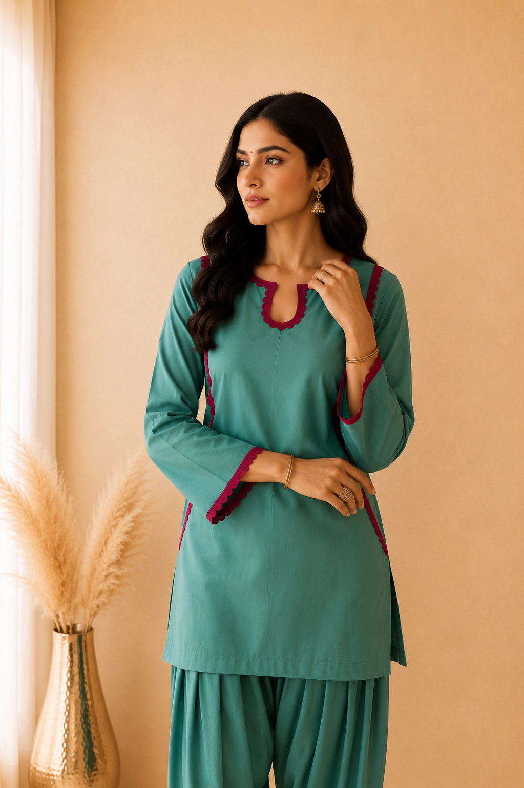 SEHRISH SAGE GREEN FARSHI SET