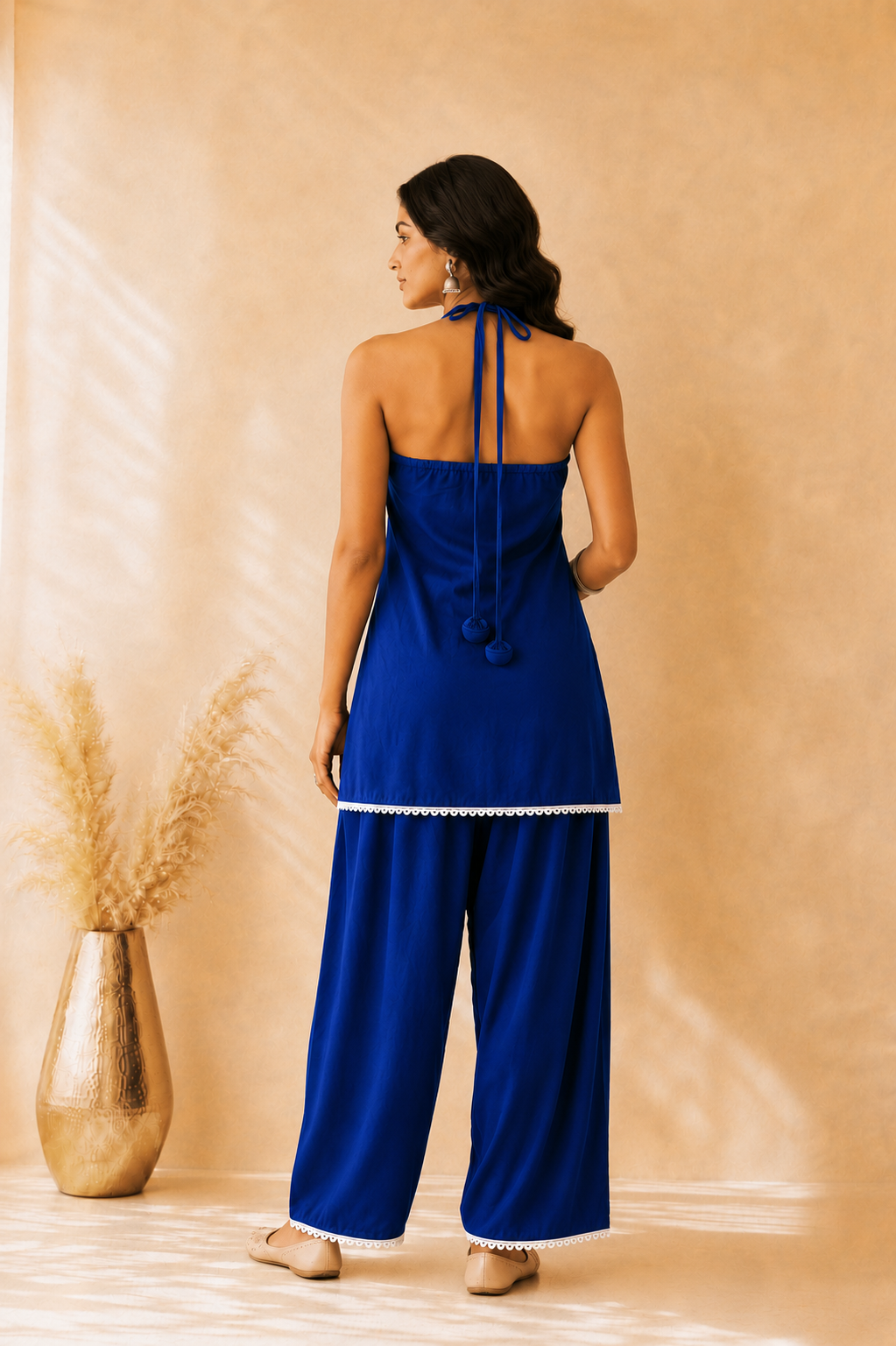 NIMRA INDIGO COTTON FARSHI SET