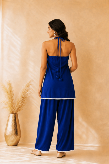 NIMRA INDIGO COTTON FARSHI SET