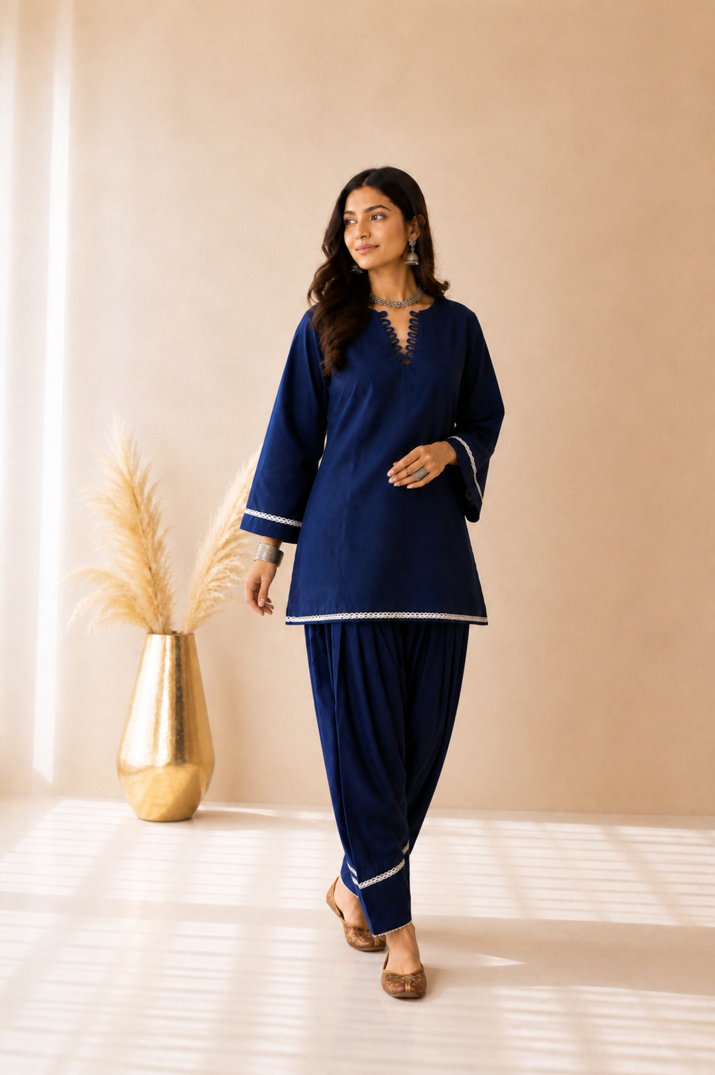 REYZARA INDIGO BLUE FARSHI SET