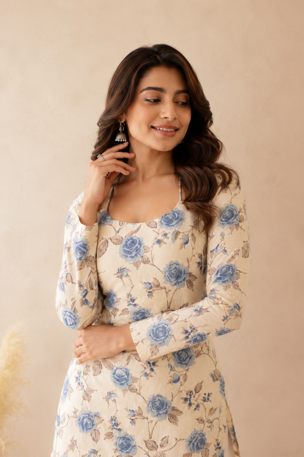 AAYRA BEIGE CORSET KURTI COORD SET