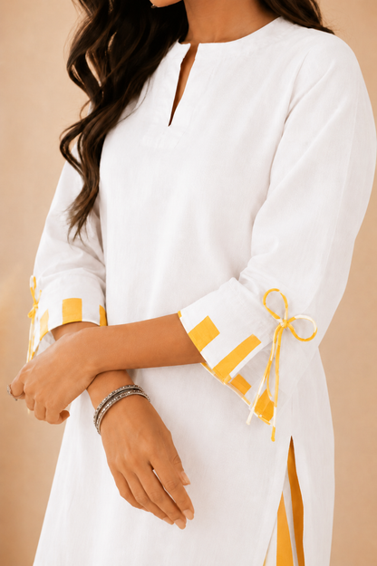 SHIFA YELLOW STRIPED FARSHI SET