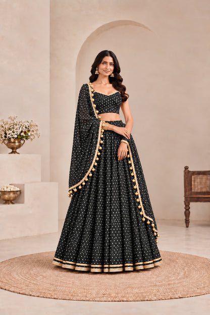 KRITI BLACK BANDHEJ LEHENGA SET