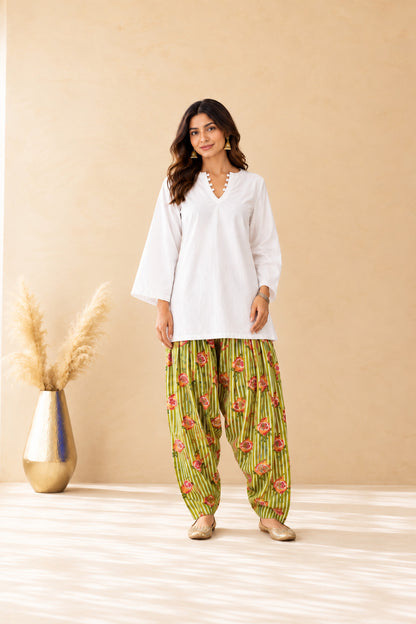 RIDA GREEN STRIPED FARSHI SET