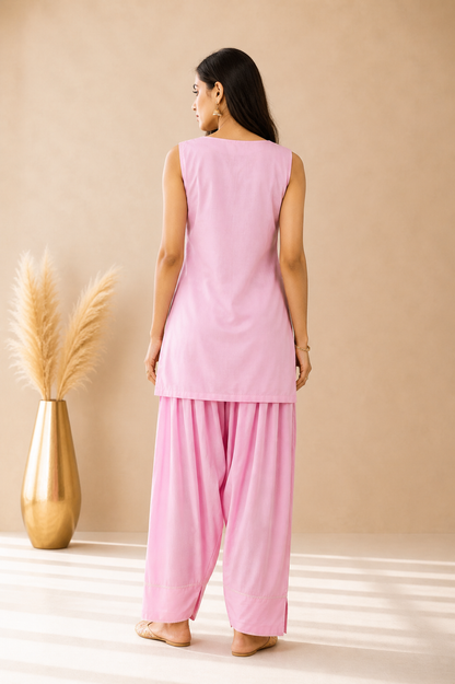 FIROZA BABY PINK FARSHI SET