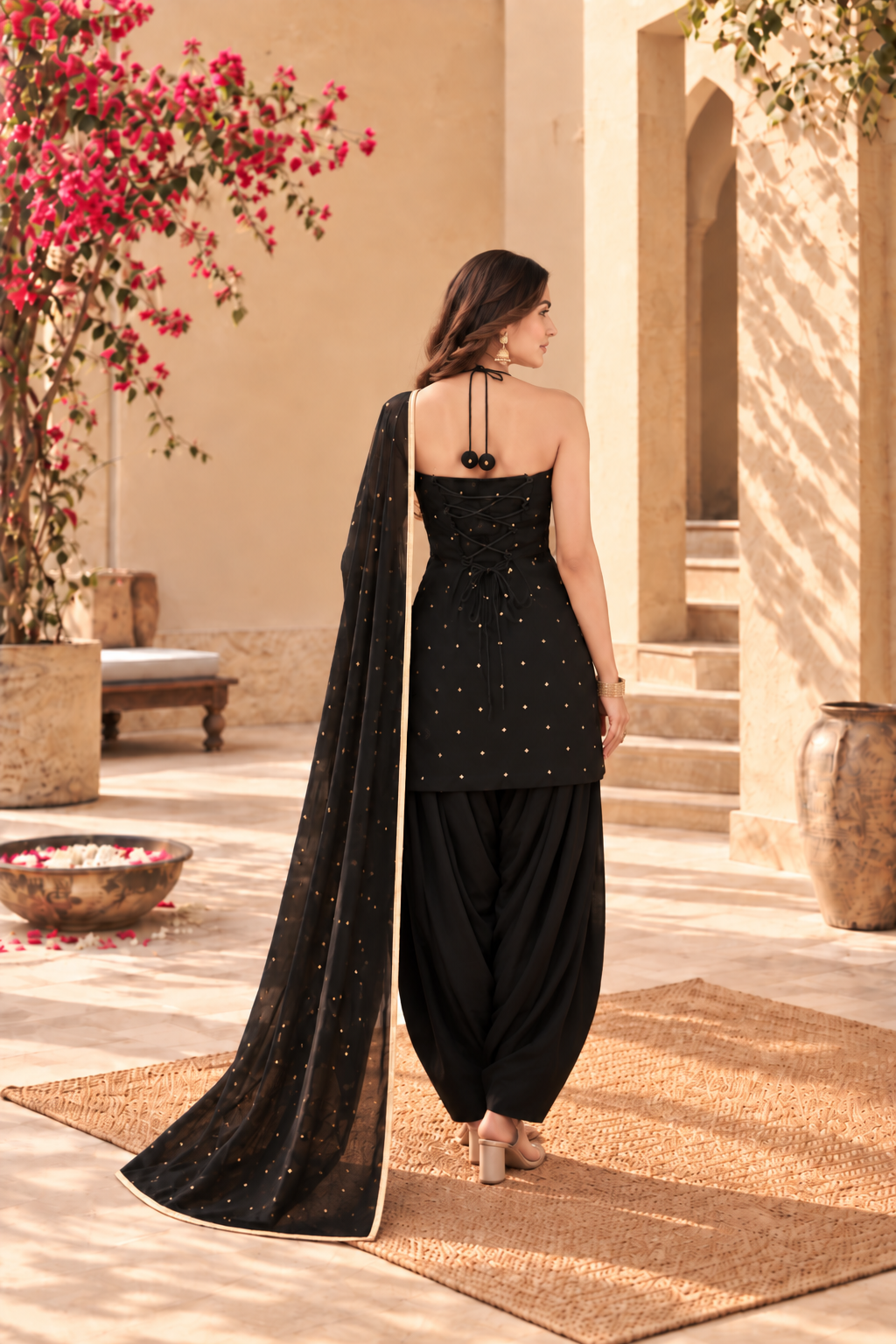 ADRIJA BLACK FESTIVE FARSHI SALWAR SET
