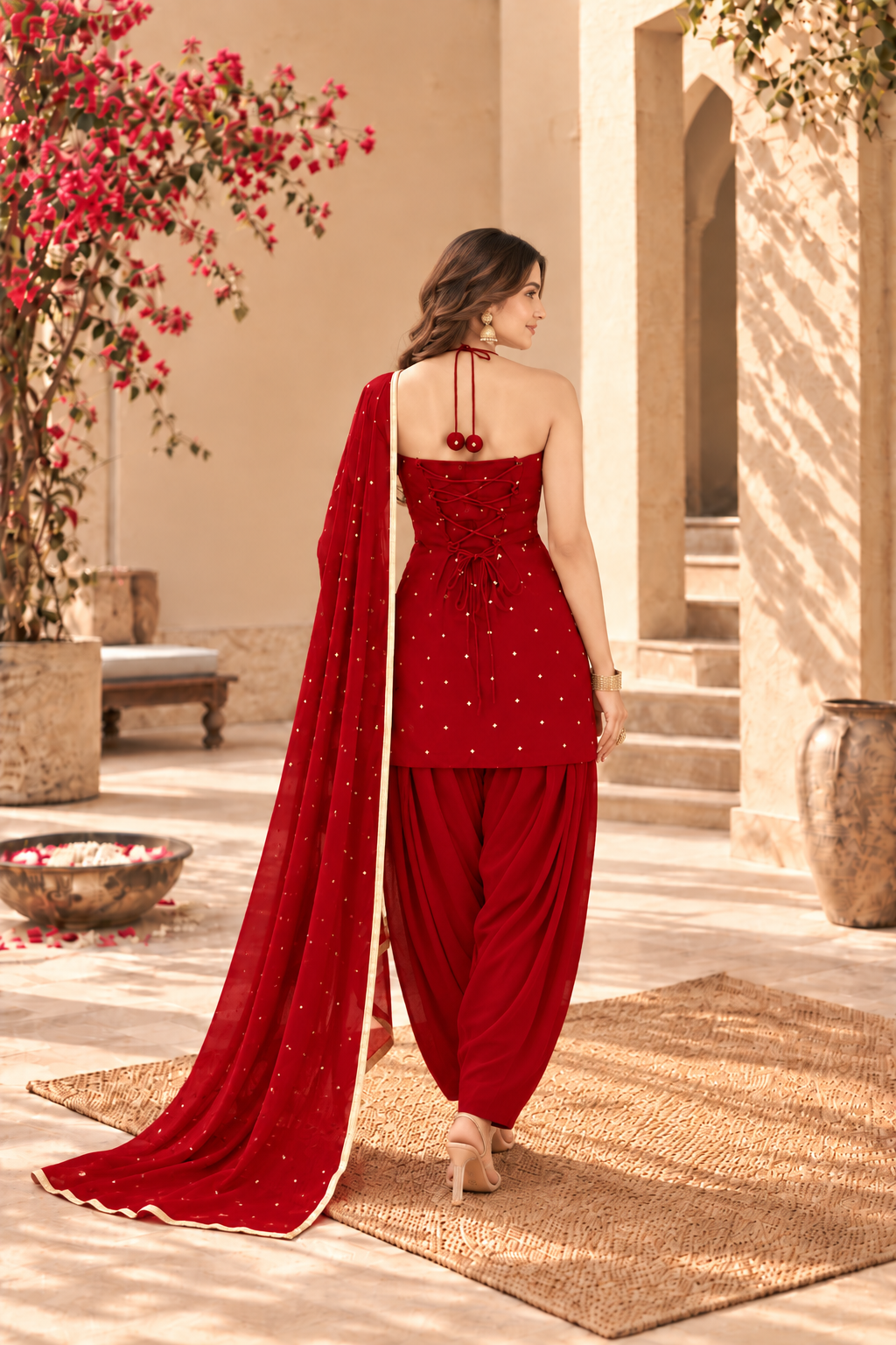 SWATI MAROON FESTIVE FARSHI SALWAR SET