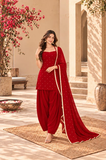 SWATI MAROON FESTIVE FARSHI SALWAR SET