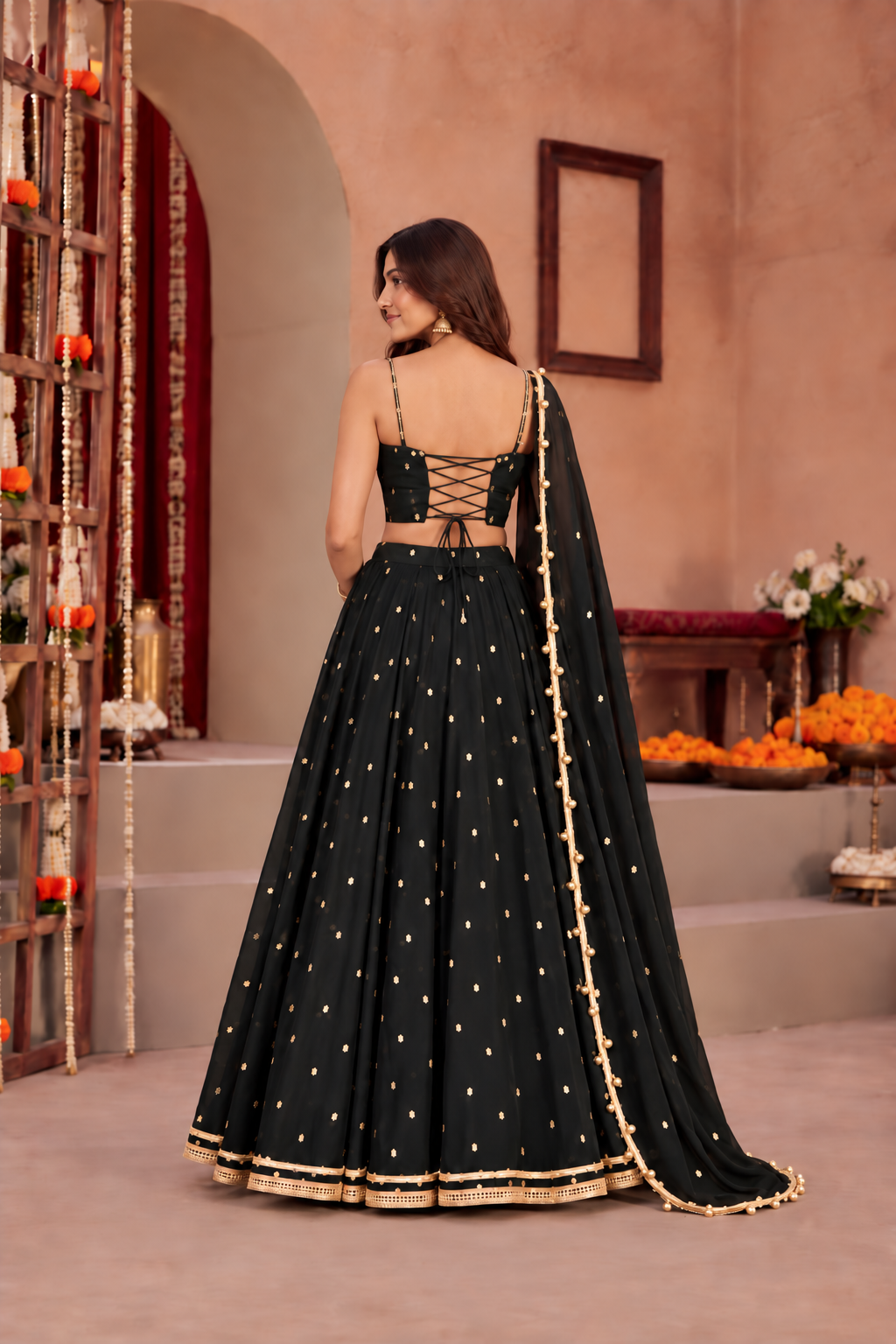 MANSI BLACK FESTIVE LEHENGA