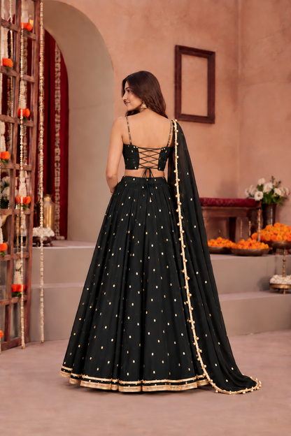 MANSI BLACK FESTIVE LEHENGA