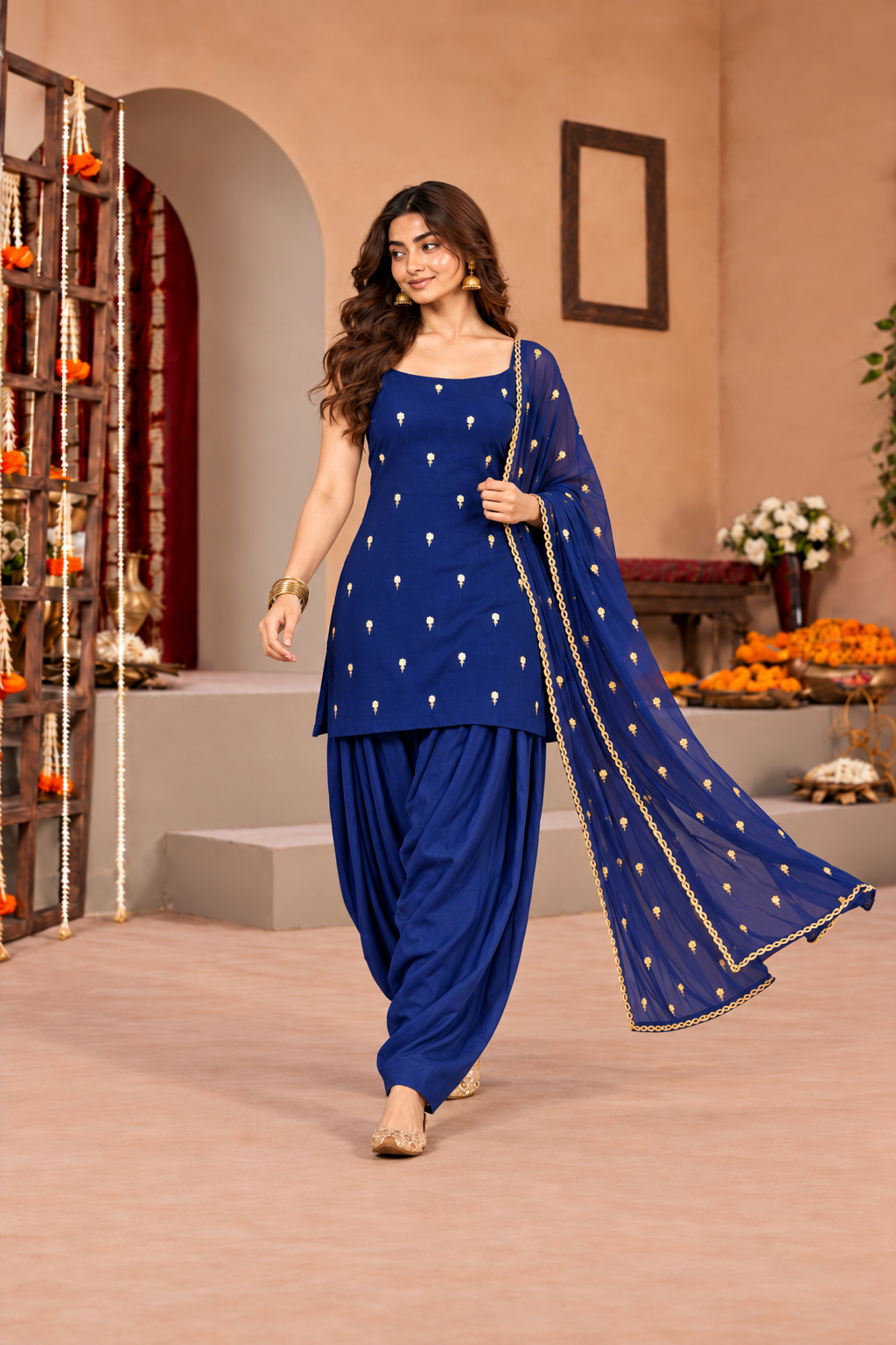 ANJANA NAVY FESTIVE FARSHI SALWAR SET