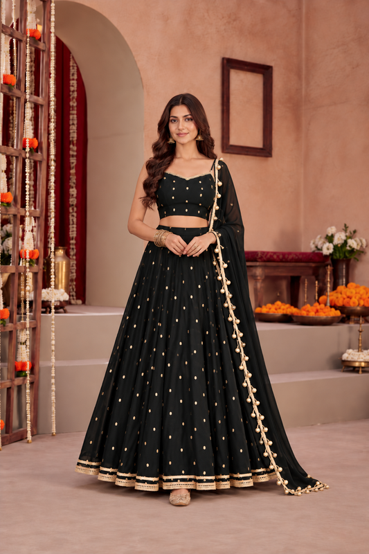 MANSI BLACK FESTIVE LEHENGA