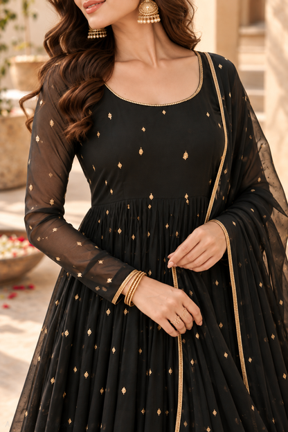 BHARGAVI BLACK FESTIVE ANARKALI SET