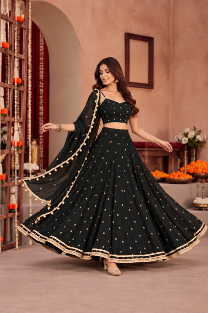 MANSI BLACK FESTIVE LEHENGA