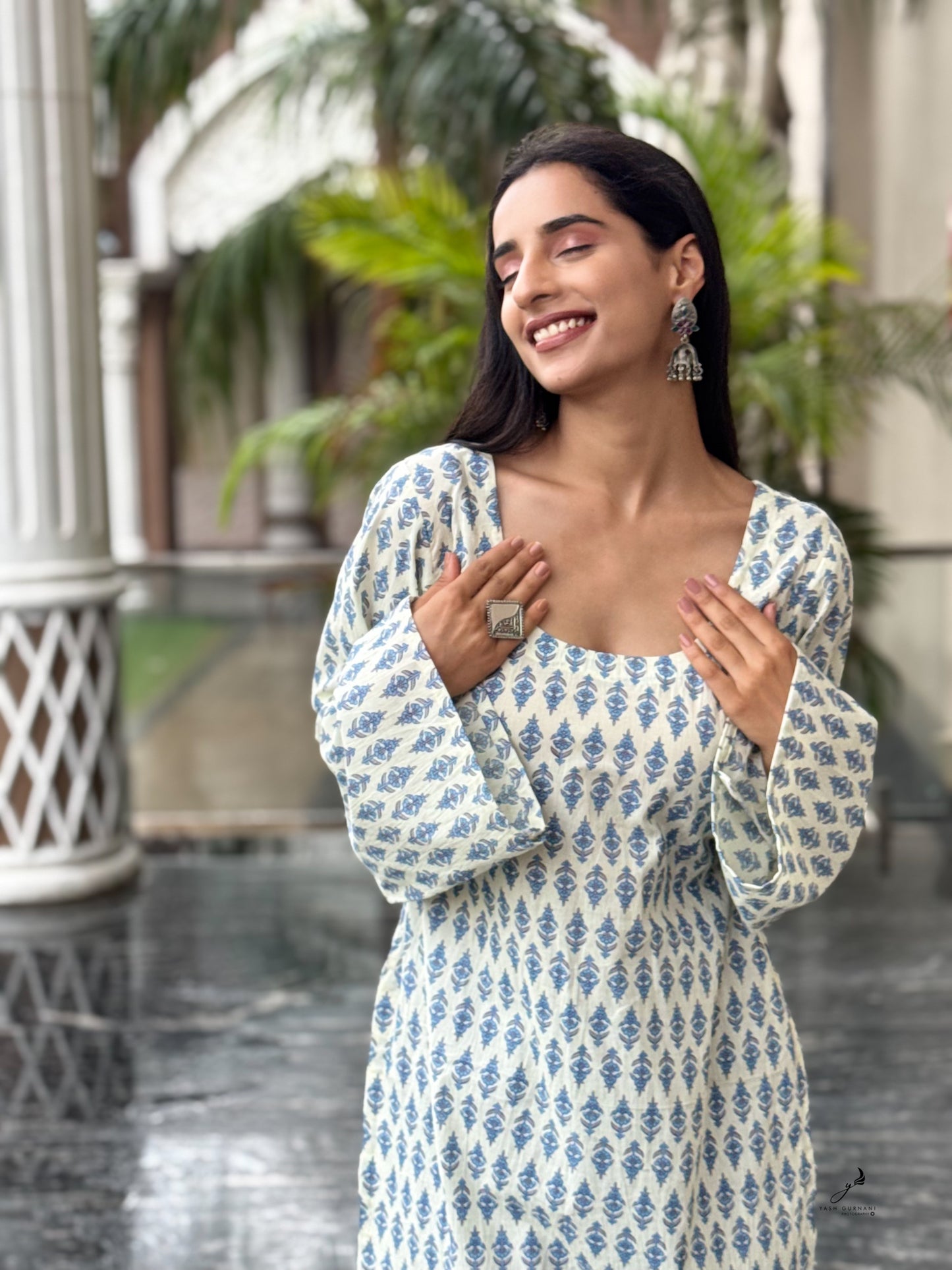VRITTIKA COTTON BELL SLEEVES SHORT KURTI