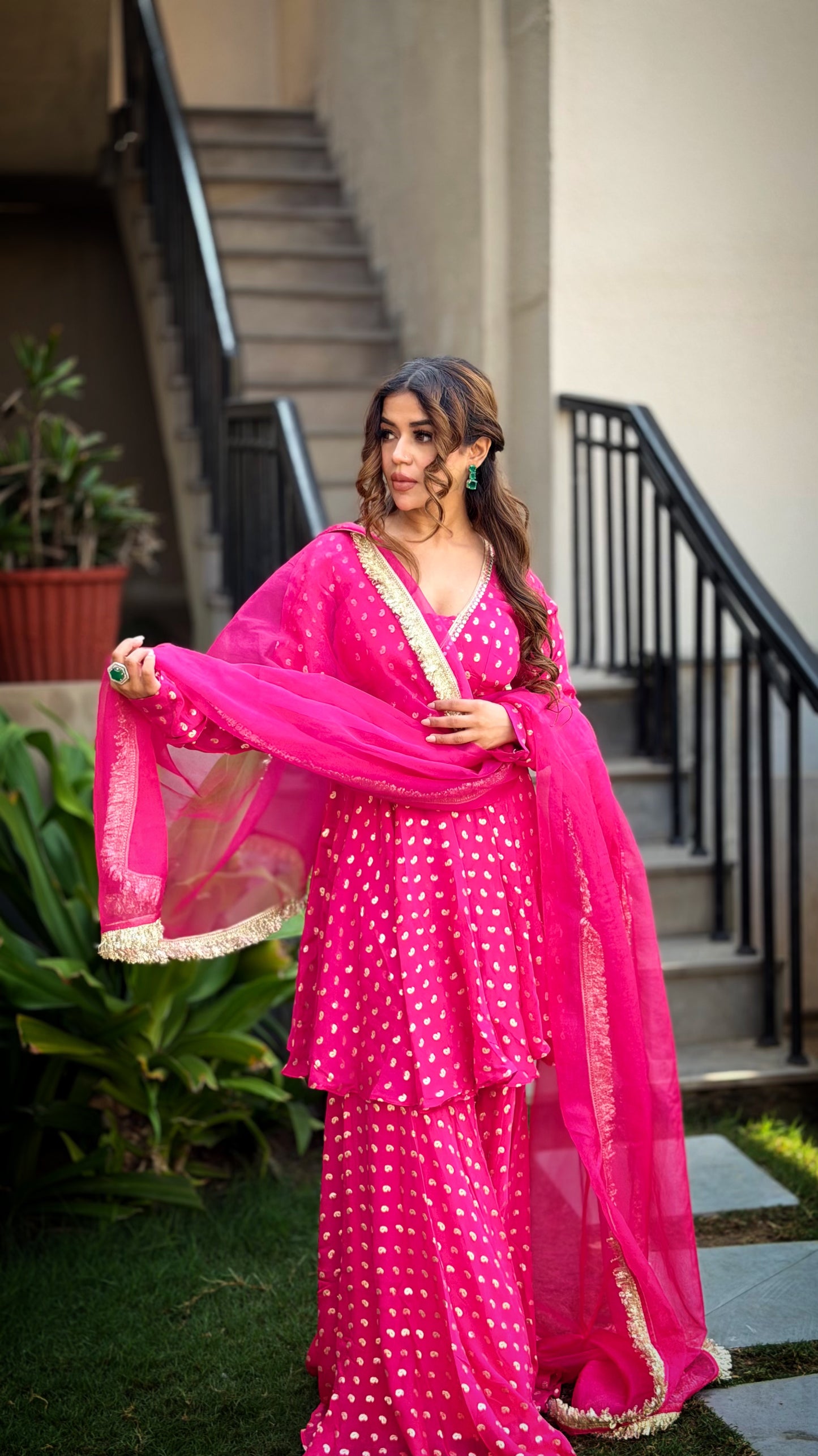 ADVIKA MAGENTA PINK SHARARA SET