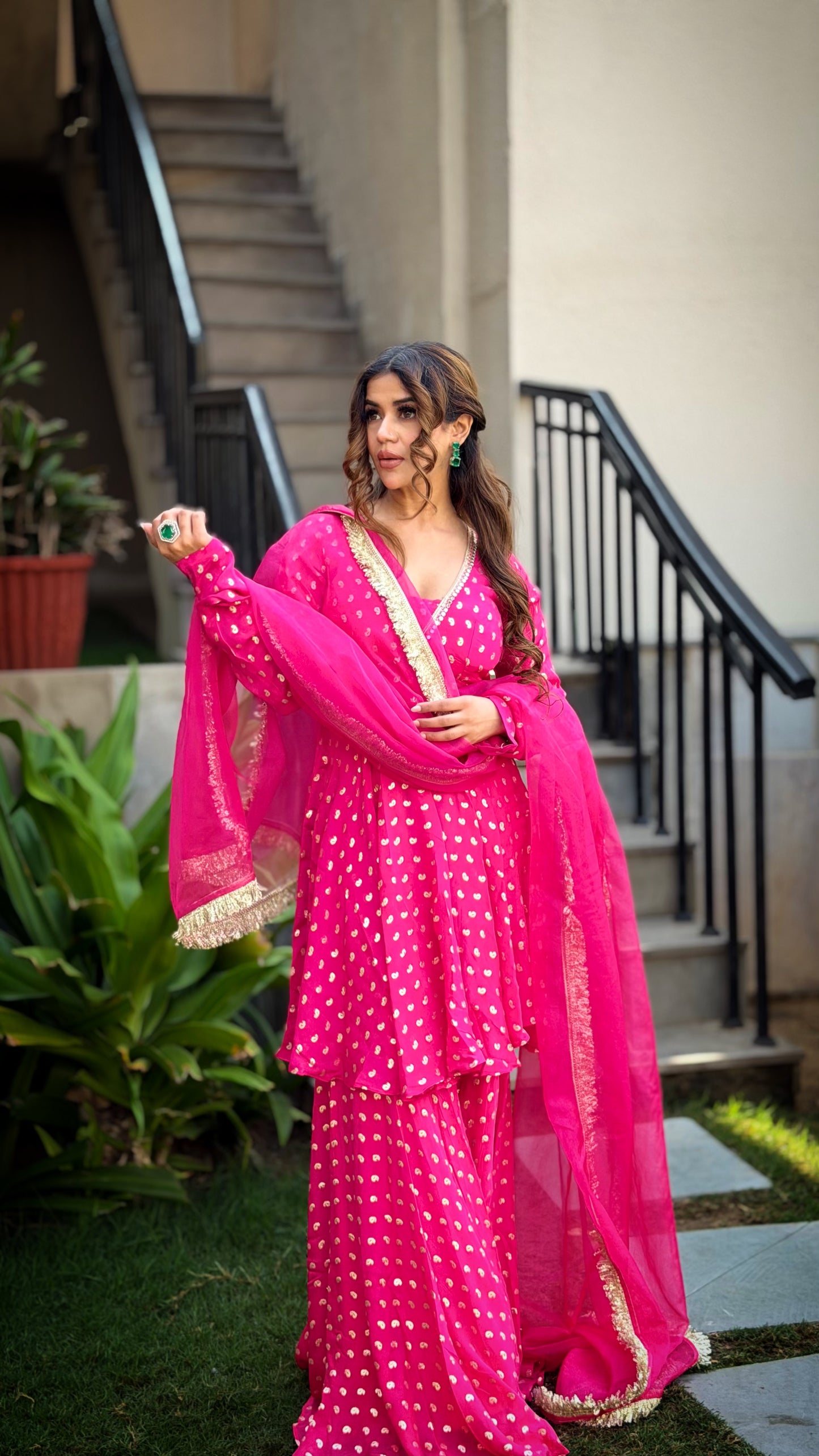ADVIKA MAGENTA PINK SHARARA SET