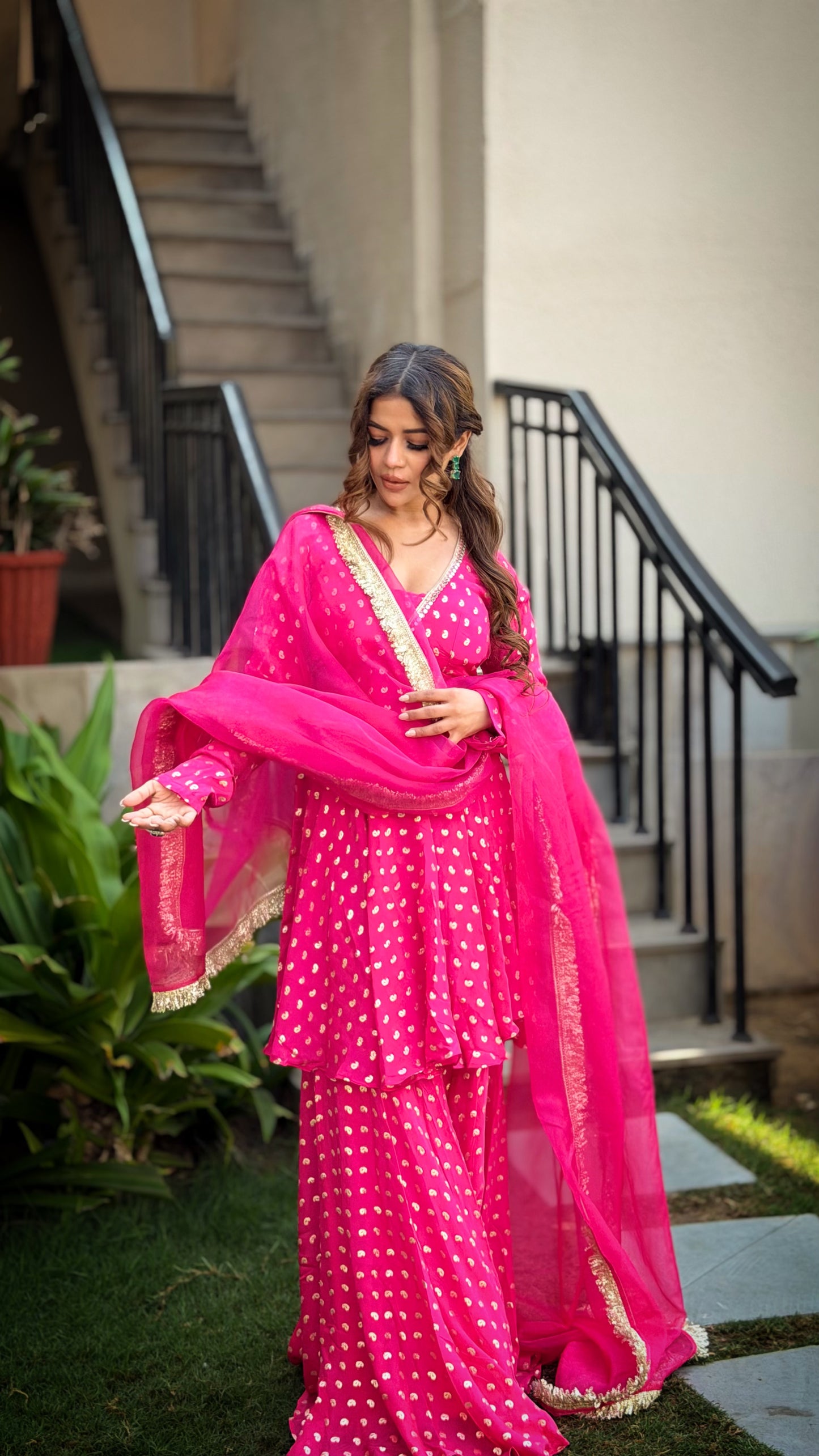 ADVIKA MAGENTA PINK SHARARA SET
