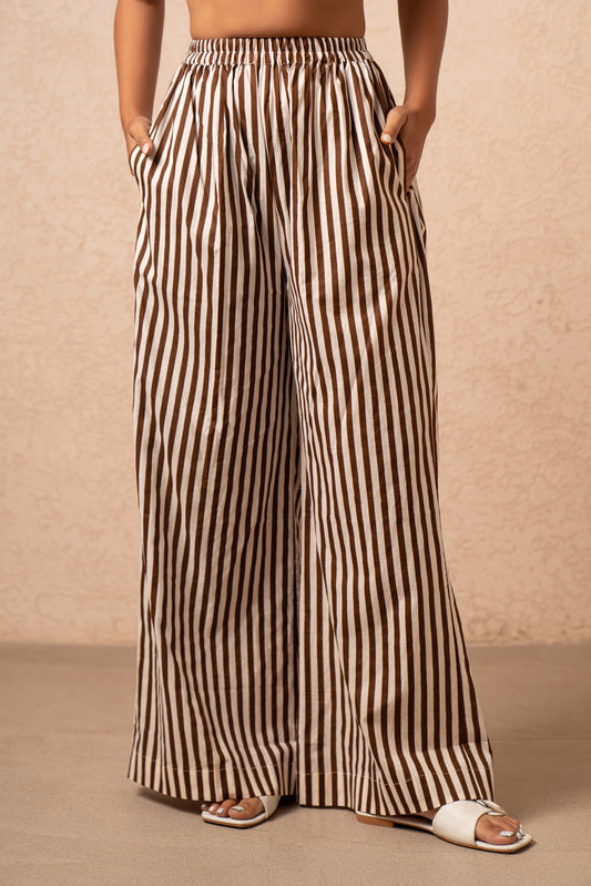 VRI BROWN STRIPED PANTS
