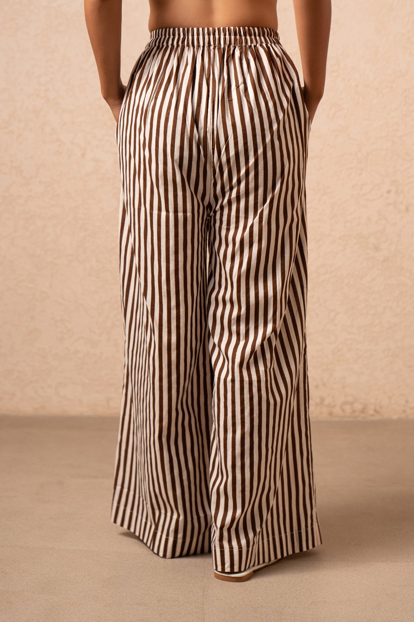 VRI BROWN STRIPED PANTS