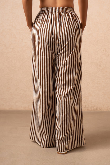 VRI BROWN STRIPED PANTS