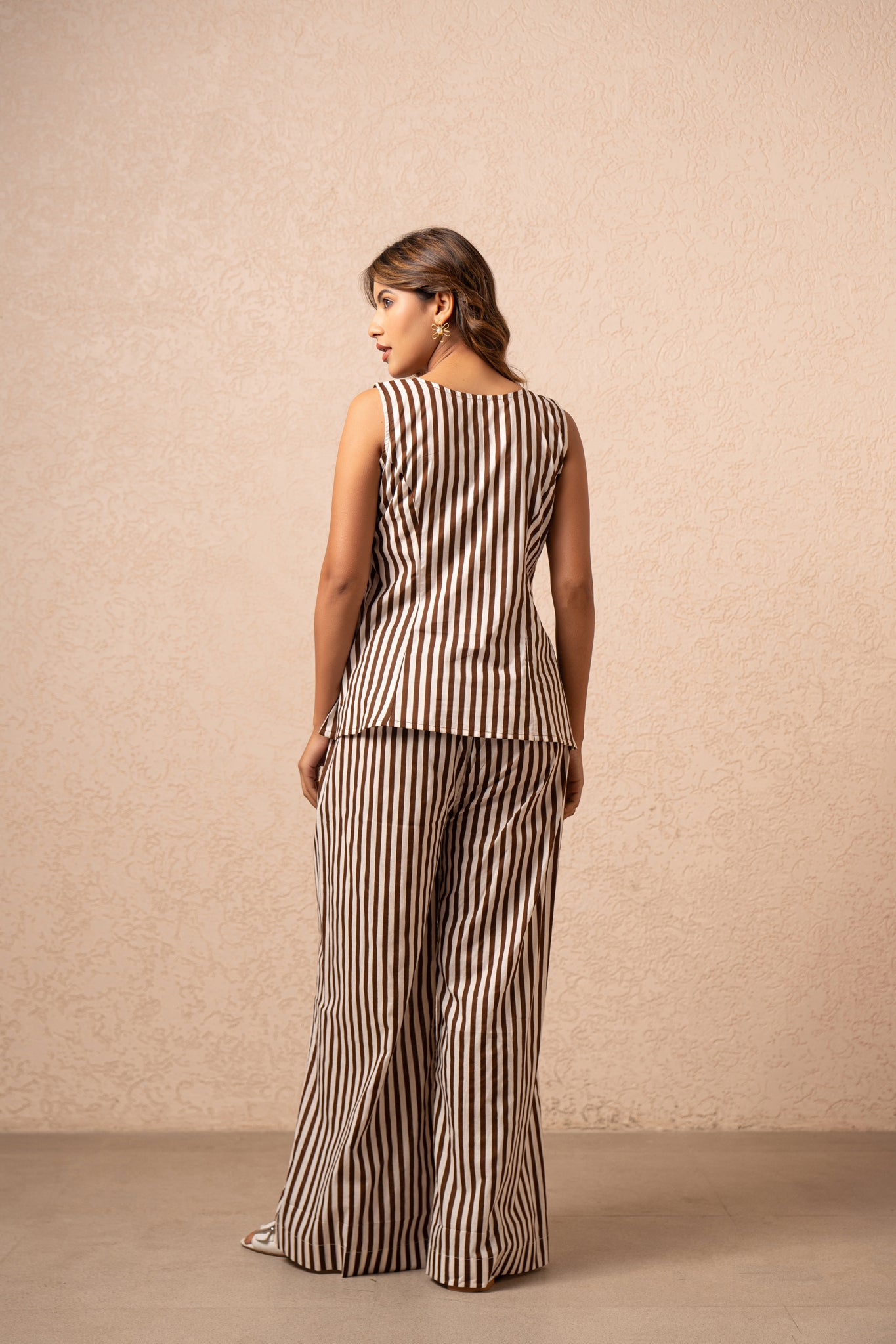 KATE BROWN STRIPED 2 PIECE COORD SET