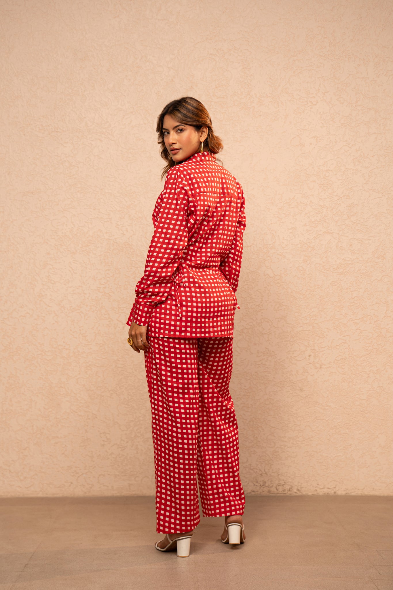 MILIE BLUE GINGHAM 2 PIECE COORD SET