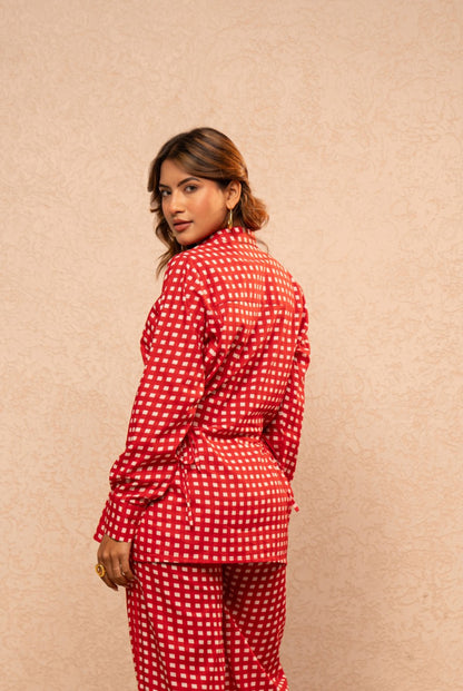 FAYE RED CHECKERED SHIRT