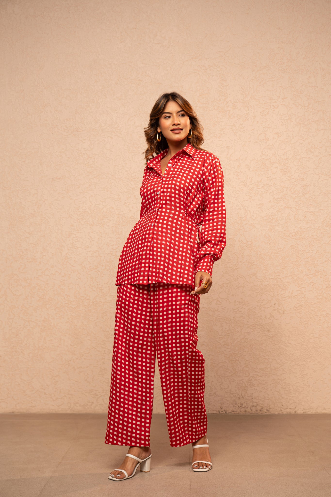 MILIE BLUE GINGHAM 2 PIECE COORD SET