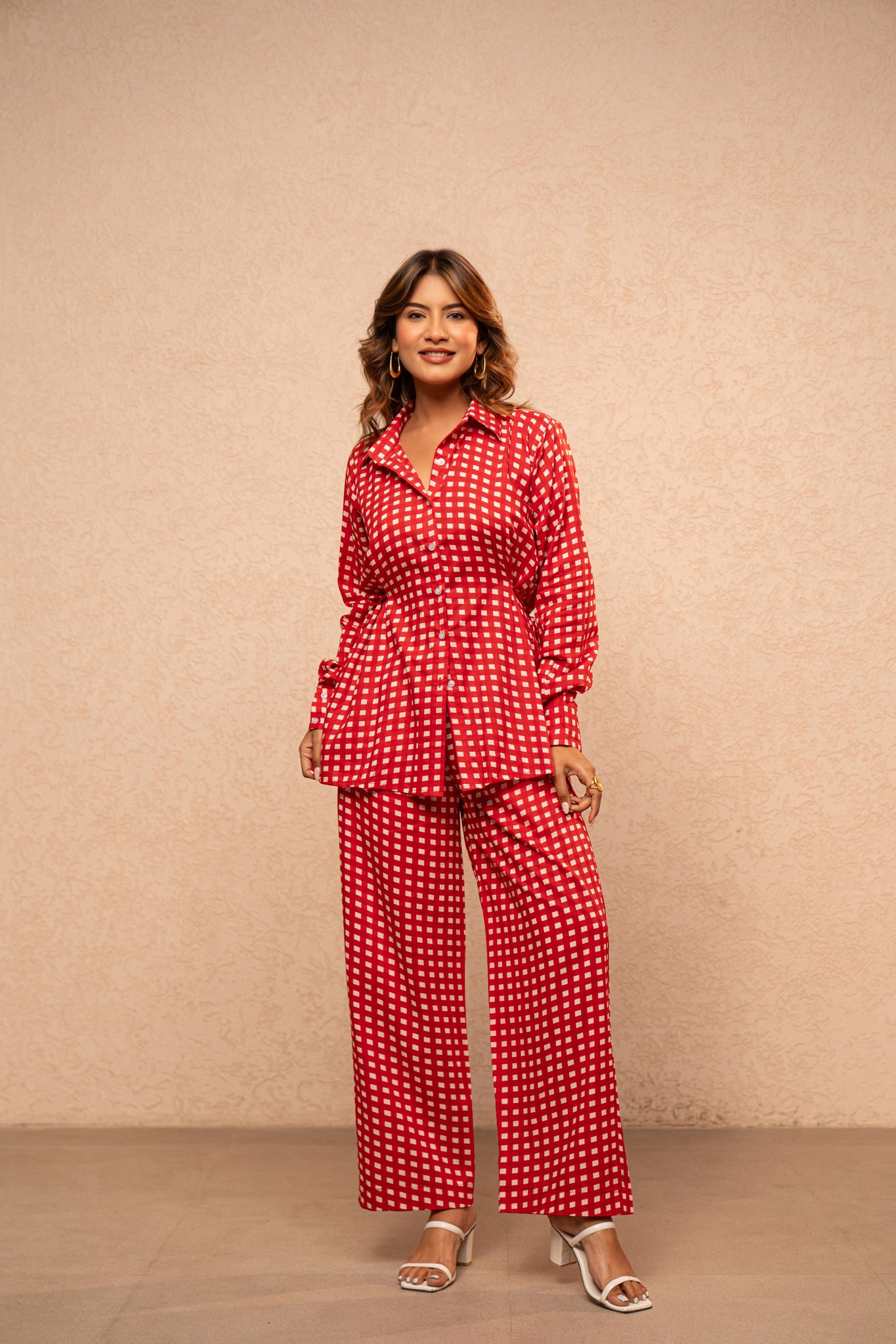 MILIE BLUE GINGHAM 2 PIECE COORD SET