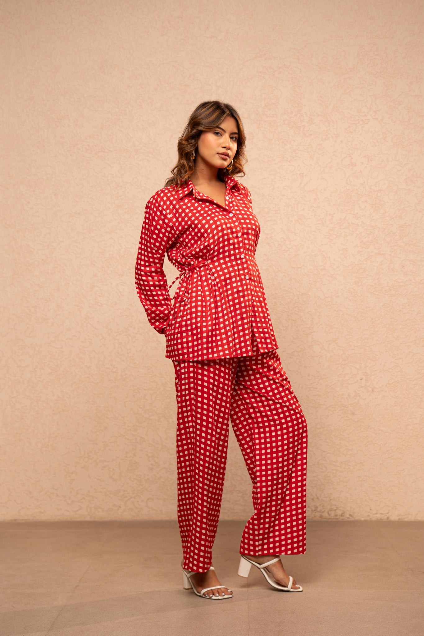 MILIE BLUE GINGHAM 2 PIECE COORD SET