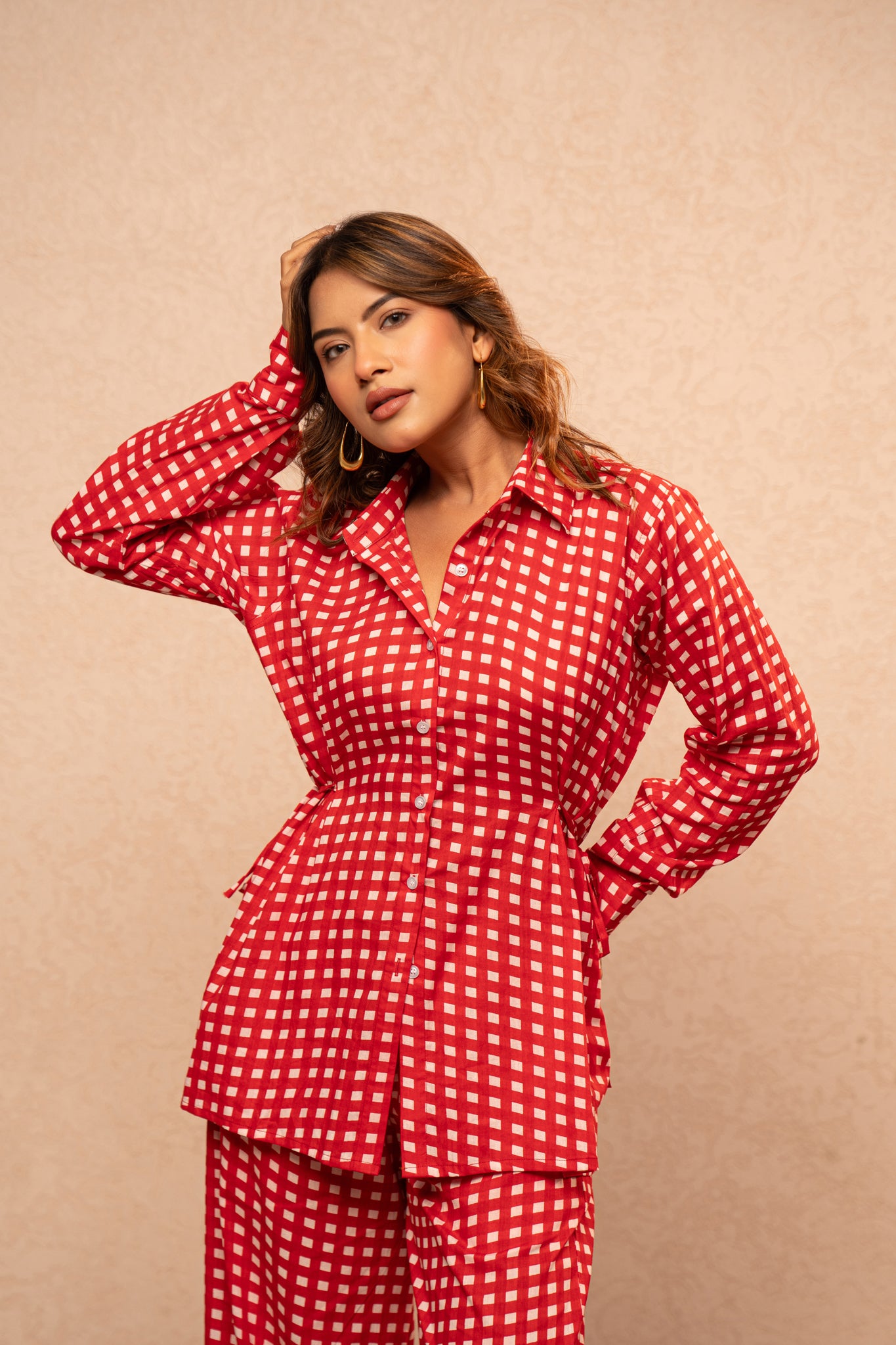 MILIE BLUE GINGHAM 2 PIECE COORD SET