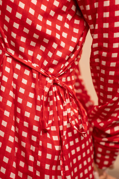 MILIE BLUE GINGHAM 2 PIECE COORD SET