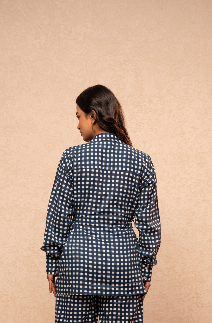 CELINE BLUE CHECKERED SHIRT