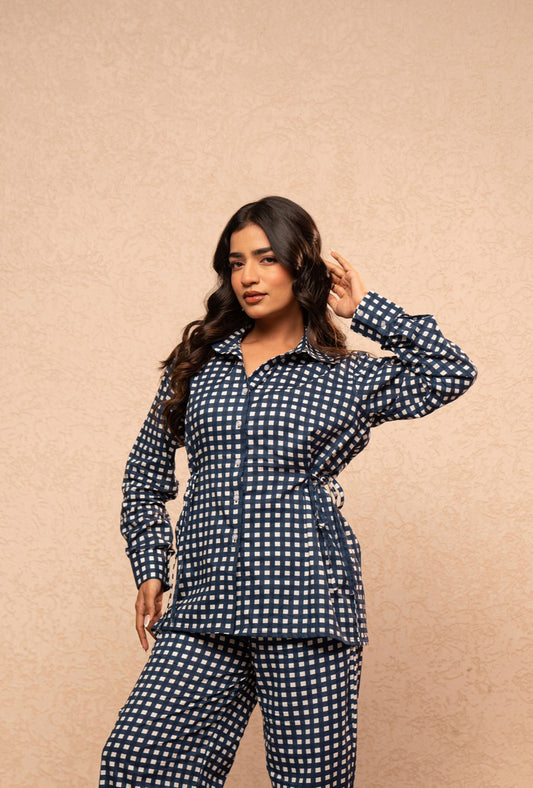 CELINE BLUE CHECKERED SHIRT