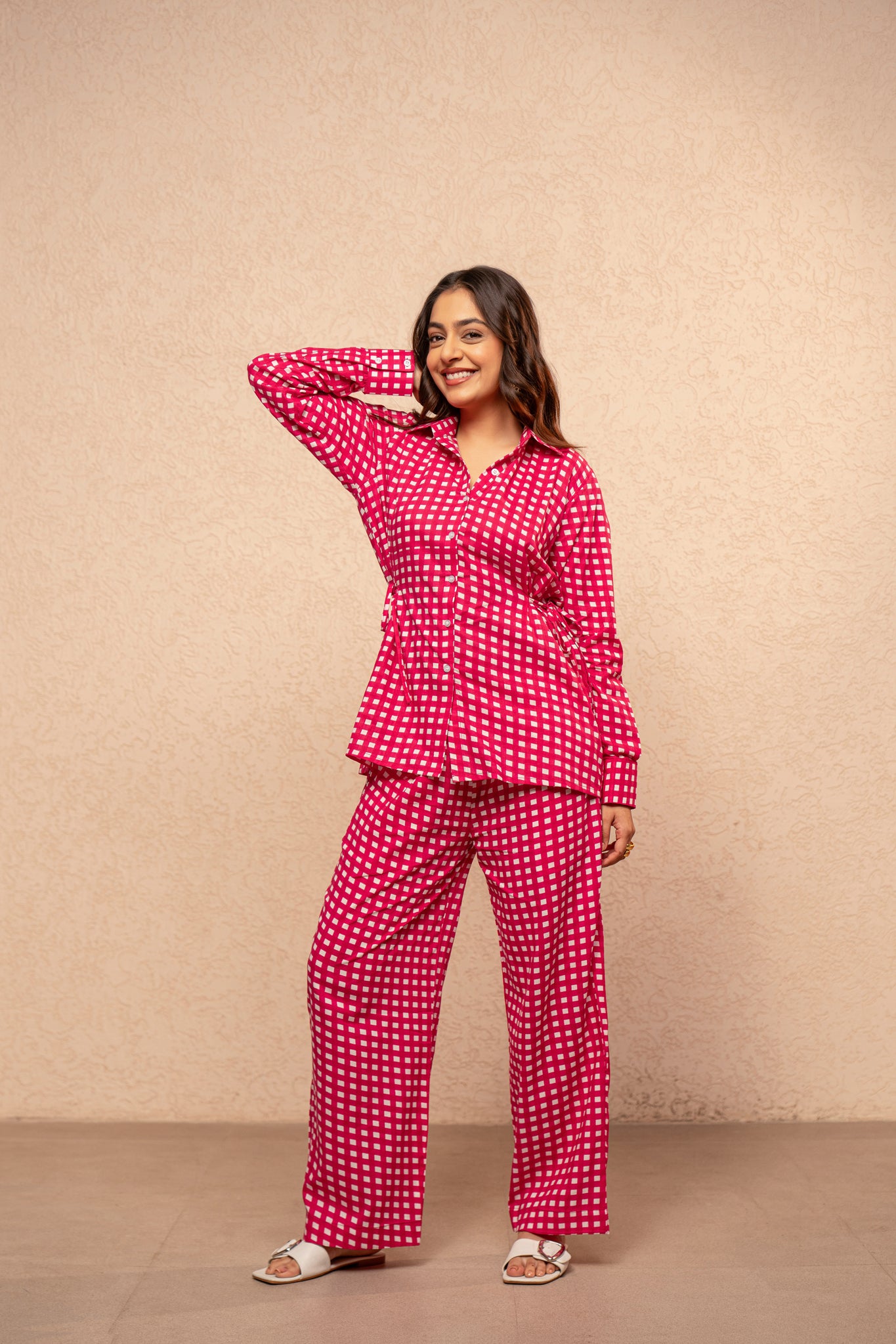 MILIE BLUE GINGHAM 2 PIECE COORD SET